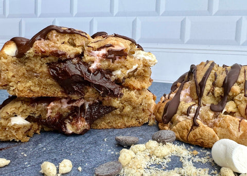 toasted coconut & rice krispie treat s'mores.