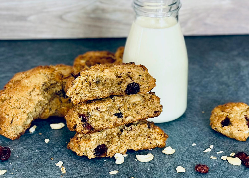 cashew, coconut & cranberry.
